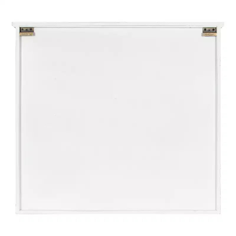 30" x 6.5" x 27.5" Hutchins Decorative Farmhouse Wood Wall Cabinet White/Gray - Kate & Laurel All Things Decor