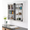 30" x 6.5" x 27.5" Hutchins Decorative Farmhouse Wood Wall Cabinet White/Gray - Kate & Laurel All Things Decor