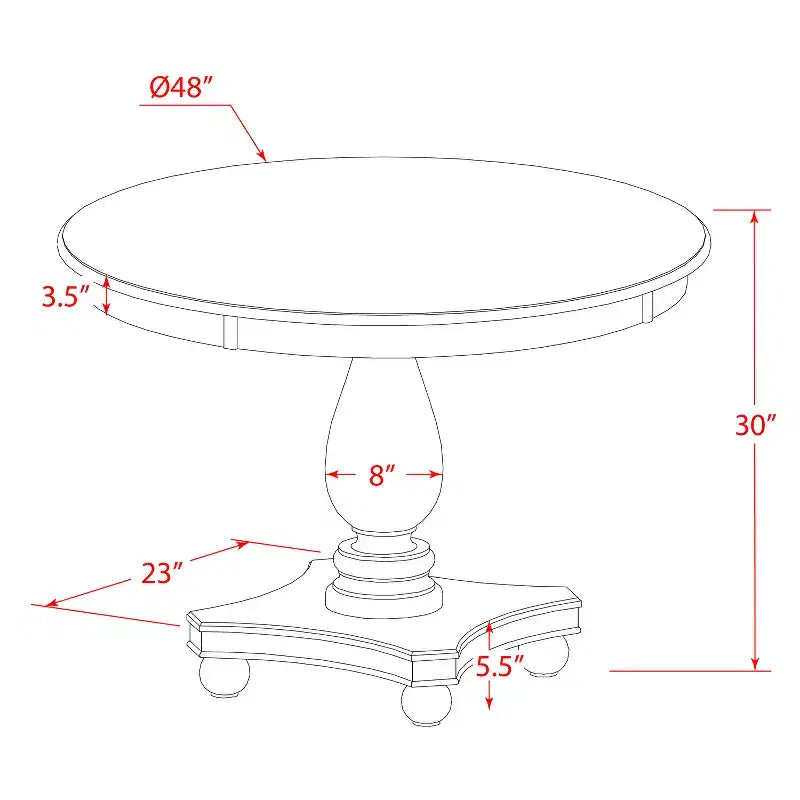 HomeStock Round Dining Table with Pedestal