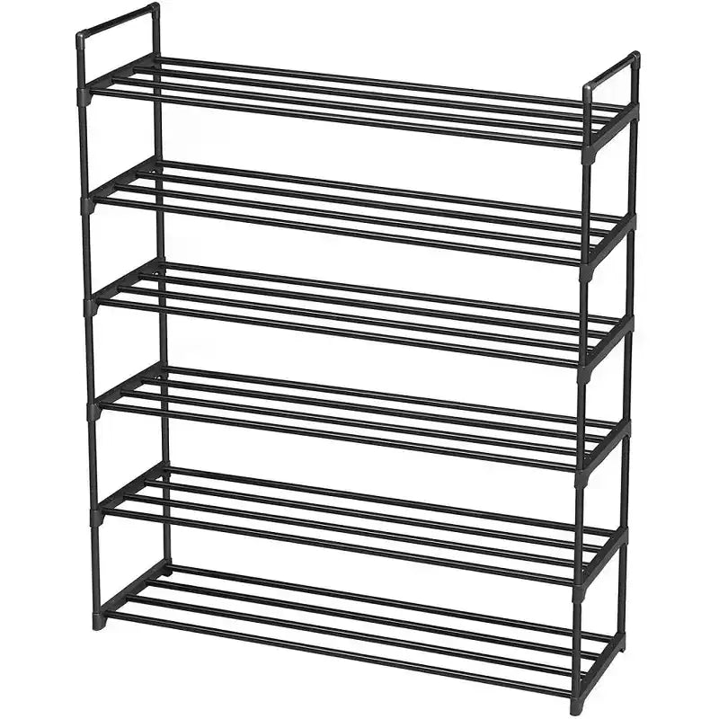 Karl Home 6-Tier Black Iron 36.22in. W Freestanding Shoe Racks