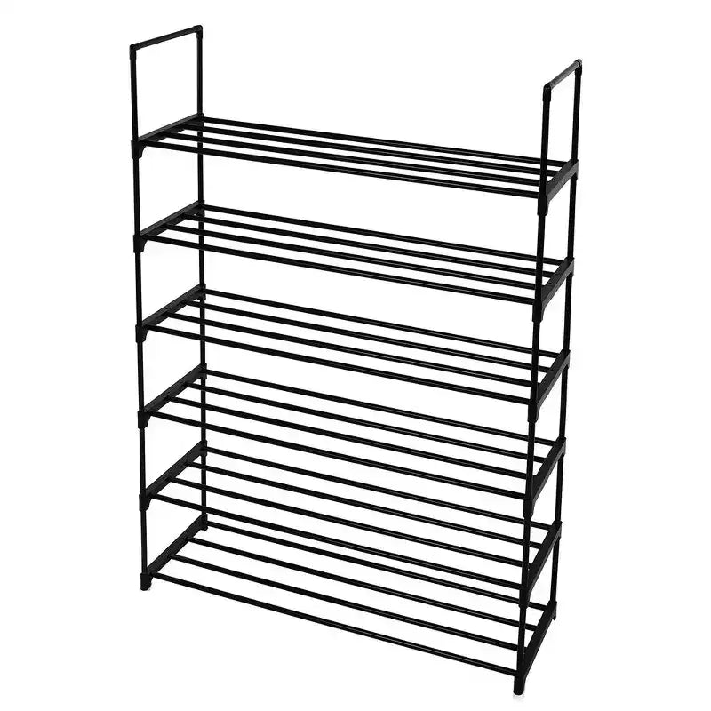 Karl Home 6-Tier Black Iron 36.22in. W Freestanding Shoe Racks