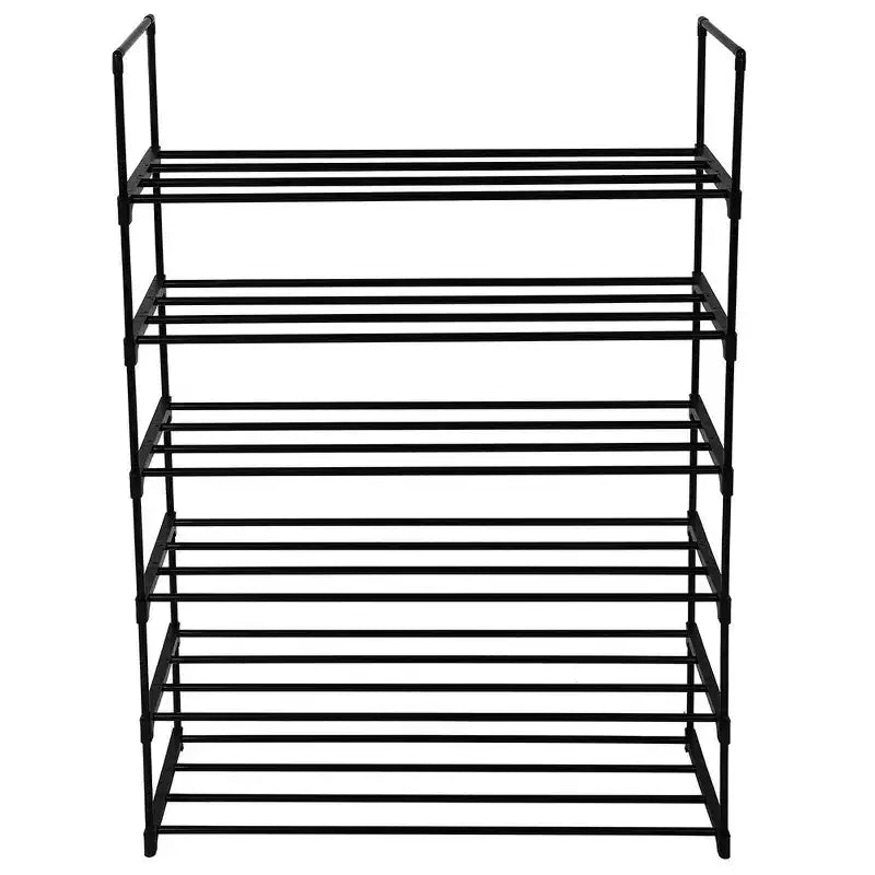 Karl Home 6-Tier Black Iron 36.22in. W Freestanding Shoe Racks