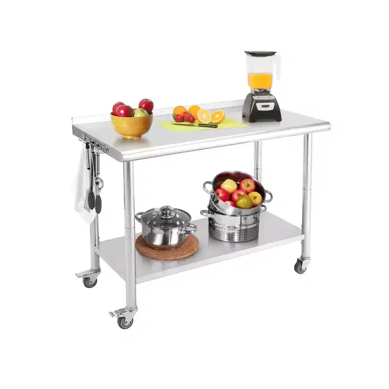 36x24x35 Inch Stainless Steel Table, NSF Heavy Duty Worktable with Adjustable Undershelf, Commercial Metal Table for Kitchen