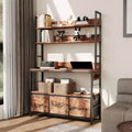 CuisinSmart 5 Tier Free Standing Baker Rack with Power Outlet, Kitchen Bakers Rack with 3 Drawers + Hooks, for Oven Bread Maker Juicer Storage