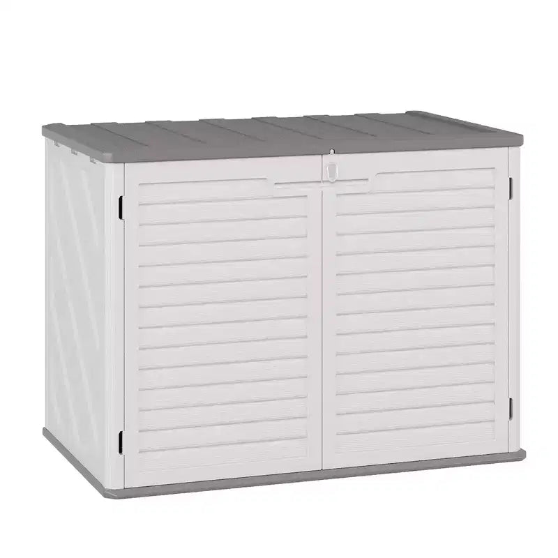 Outdoor Storage Cabinet,Waterproof Outdoor Shed with Floor,Resin Weather Resistant Tools Storage House Shed for Garden Backyard, Easy Assembly,White