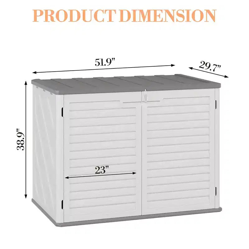 Outdoor Storage Cabinet,Waterproof Outdoor Shed with Floor,Resin Weather Resistant Tools Storage House Shed for Garden Backyard, Easy Assembly,White