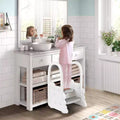 Toddler Step Stool for Bathroom Sink,TROPOW 2 Step Stools for Kids,Anti-Slip Stool for Kitchen Counter,Potty Training Toilet Stool with Handrail