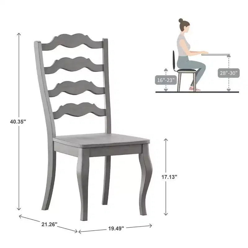 South Hill French Ladder Back Wood Dining Chairs (Set of 2) - iNSPIREQ