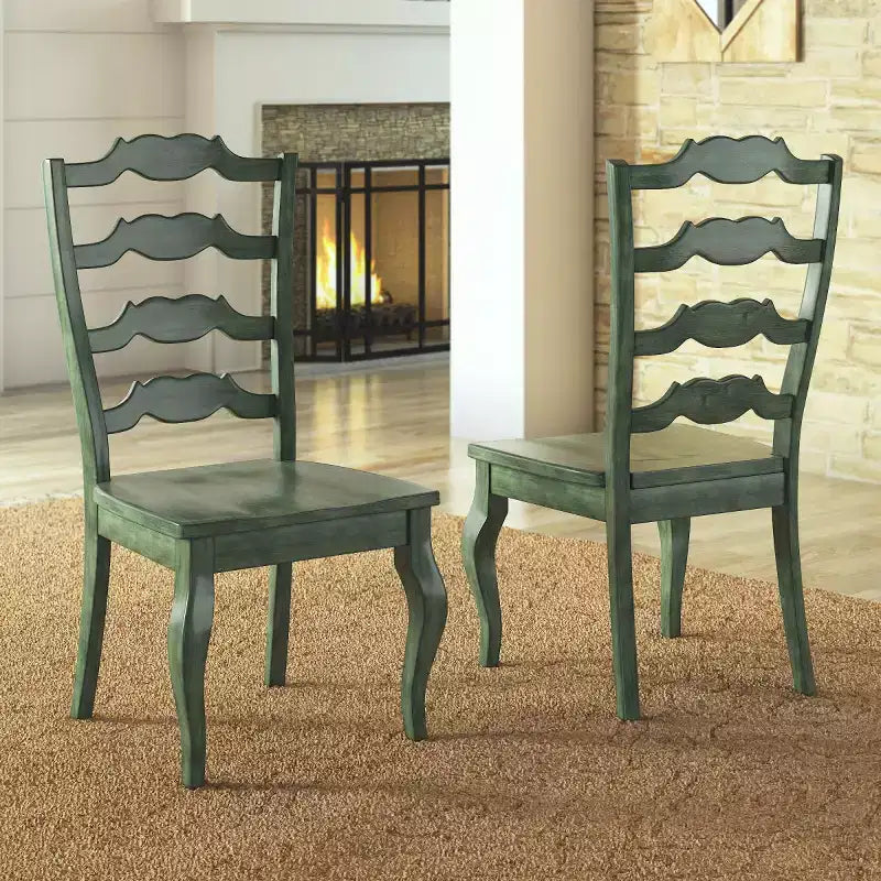 South Hill French Ladder Back Wood Dining Chairs (Set of 2) - iNSPIREQ