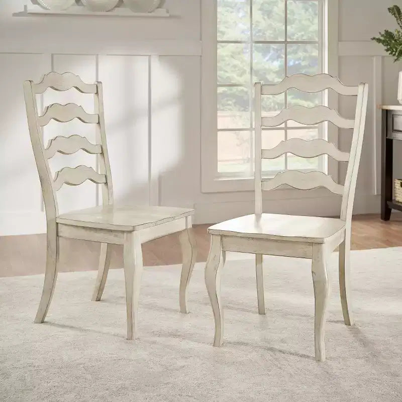 South Hill French Ladder Back Wood Dining Chairs (Set of 2) - iNSPIREQ