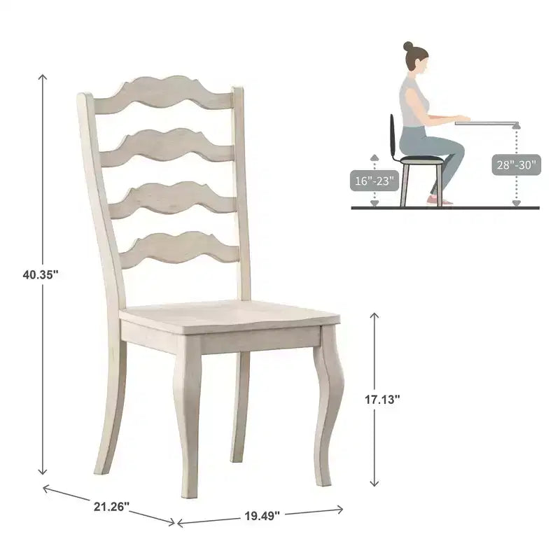 South Hill French Ladder Back Wood Dining Chairs (Set of 2) - iNSPIREQ