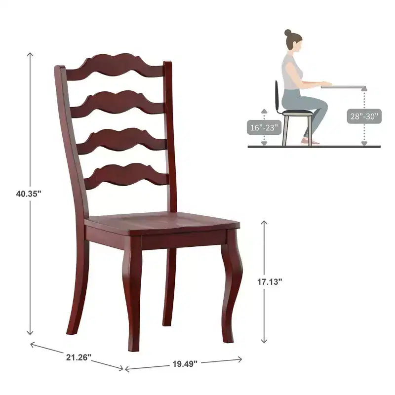 South Hill French Ladder Back Wood Dining Chairs (Set of 2) - iNSPIREQ