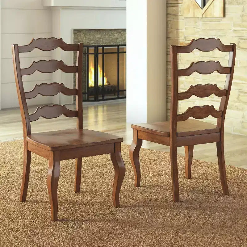 South Hill French Ladder Back Wood Dining Chairs (Set of 2) - iNSPIREQ