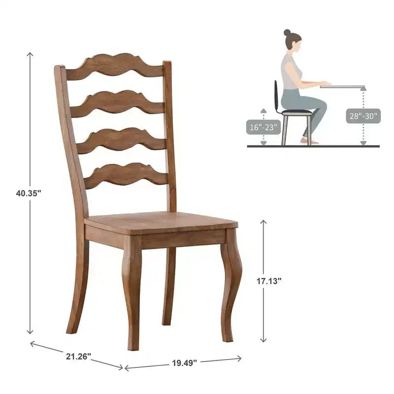 South Hill French Ladder Back Wood Dining Chairs (Set of 2) - iNSPIREQ