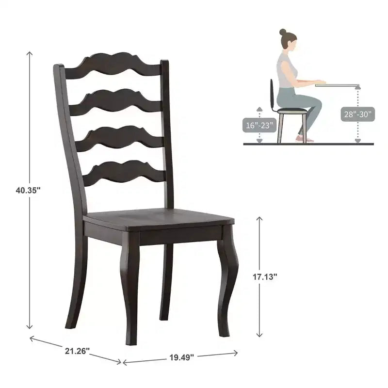 South Hill French Ladder Back Wood Dining Chairs (Set of 2) - iNSPIREQ
