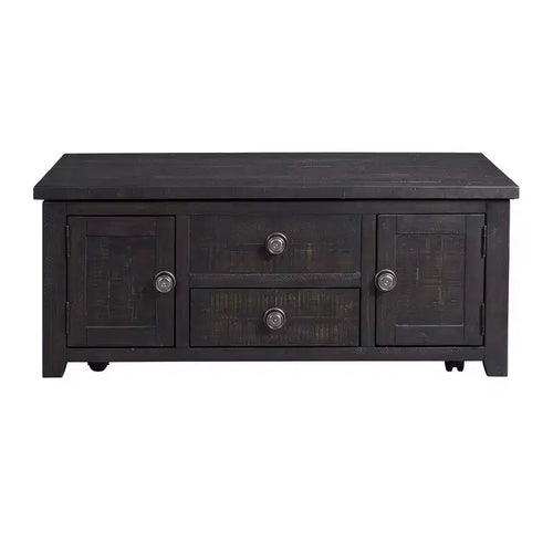 Kahlil 2 Drawer Coffee Table with Lift Top Espresso - Picket House Furnishings: Hidden Storage, Mid-Century Modern Design